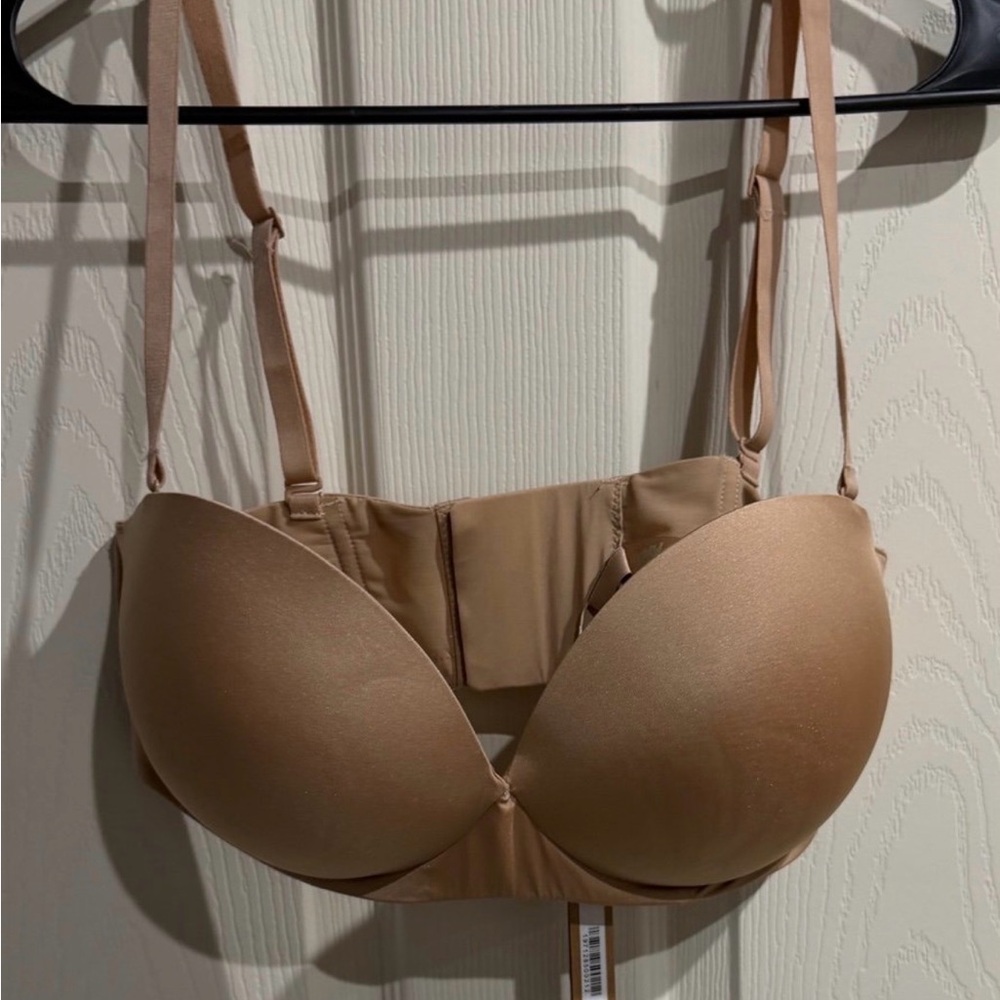 skims ultimate push up strapless 36d bra clay